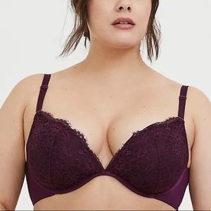 NWT! Torrid 44DDD Plunge Purple Lace 360° Back Smoothing